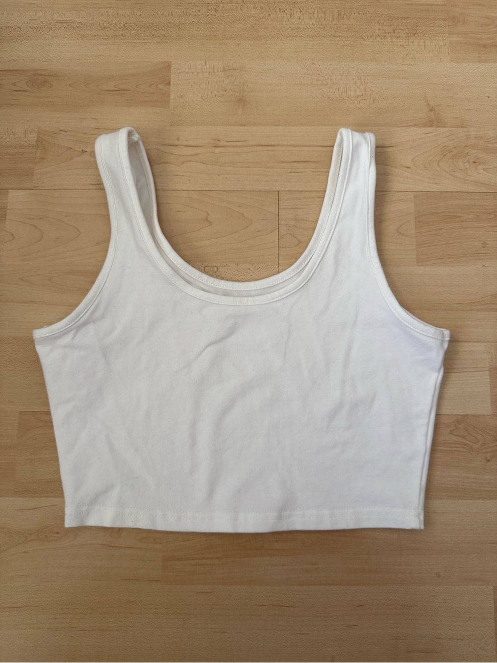 [3 FOR $15] Basic white cropped tank top